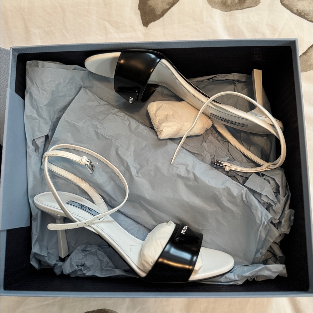 Prada Two-Tone Black and White Heels